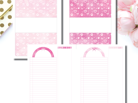 A5 Rings Size | Pink Valentines List Notes Printable Insert Online