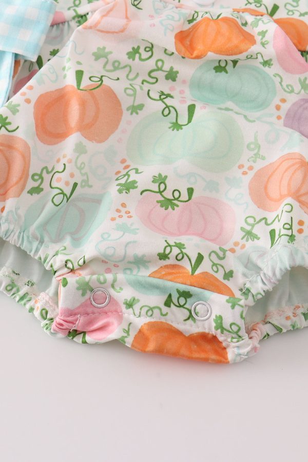 Pumpkin print ruffle girl bubble Sale