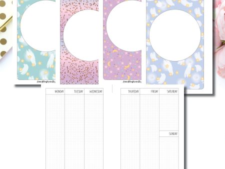 A5 RINGS Size | UNDATED 2 PAGE VERTICAL GRID Printable Insert © Discount