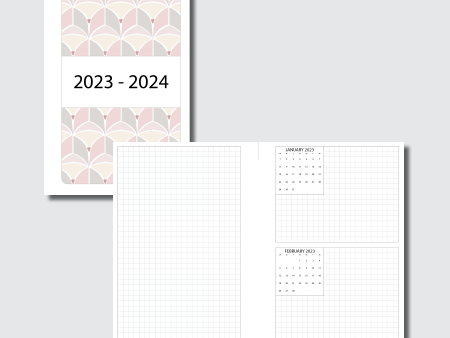 A5 Rings Size | 2023-2024 Simple Grid Forward Planning Printable Insert Supply