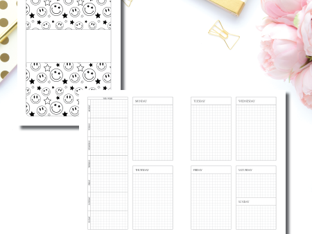 A5 Rings Size | Undated Easy Vertical Weekly Grid Printable Insert Online Hot Sale