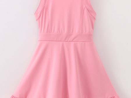 Pink active sporty ruffle tennis dress Hot on Sale