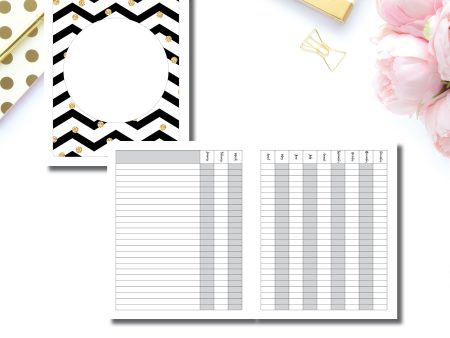 A5 Wide Rings Size | 12 Month Checklist Tracker Printable Insert Online Sale