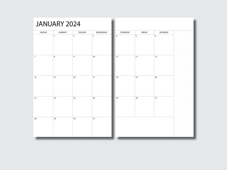 A5 Notebook Size | 2024 Monthly Printable Insert For Cheap