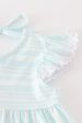 Blue stripe ruffle girl set Discount