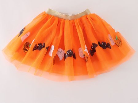 Orange halloween sequin tutu skirt Discount