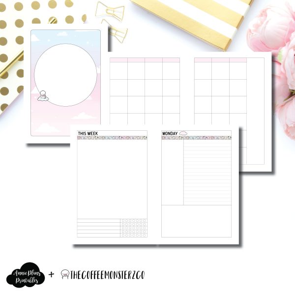 A5 Rings Size | TheCoffeeMonsterzCo Undated Daily Collaboration Printable Insert © For Cheap