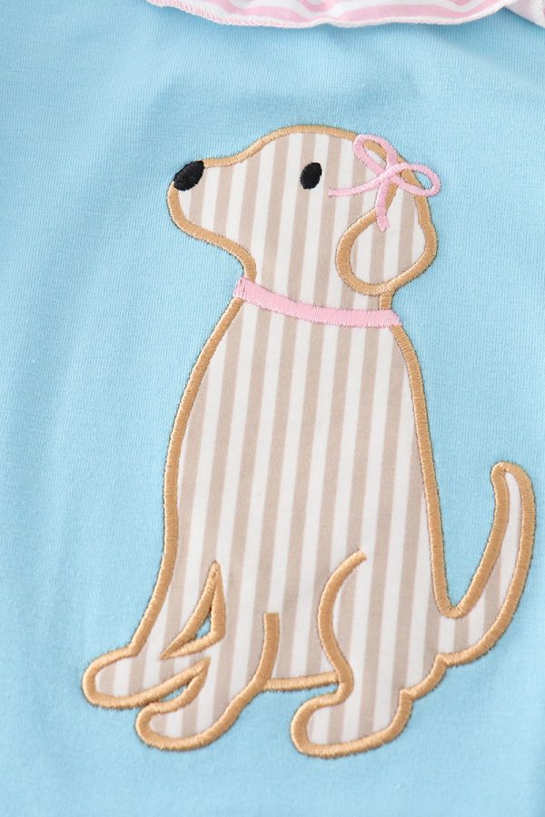 Blue puppy applique dress Supply