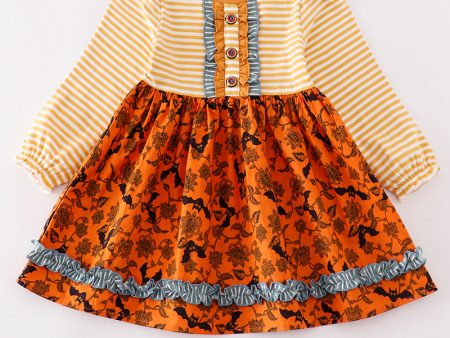 Platinum Yellow halloween print stripe dress Online