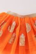 Orange pumpkin sequin tutu skirt For Cheap