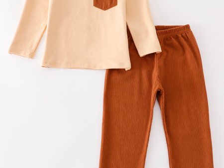 Brown corduroy boy set Discount