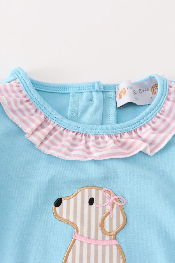 Blue puppy applique dress Supply