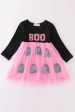 Black halloween boo sequin tutu dress Cheap