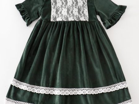 Forest velvet lace dress Supply