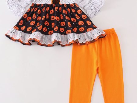 Premium Orange halloween pumpkin girl set Online Hot Sale