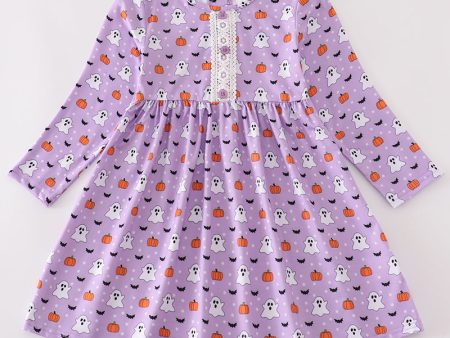 Premium Purple halloween print dress Fashion